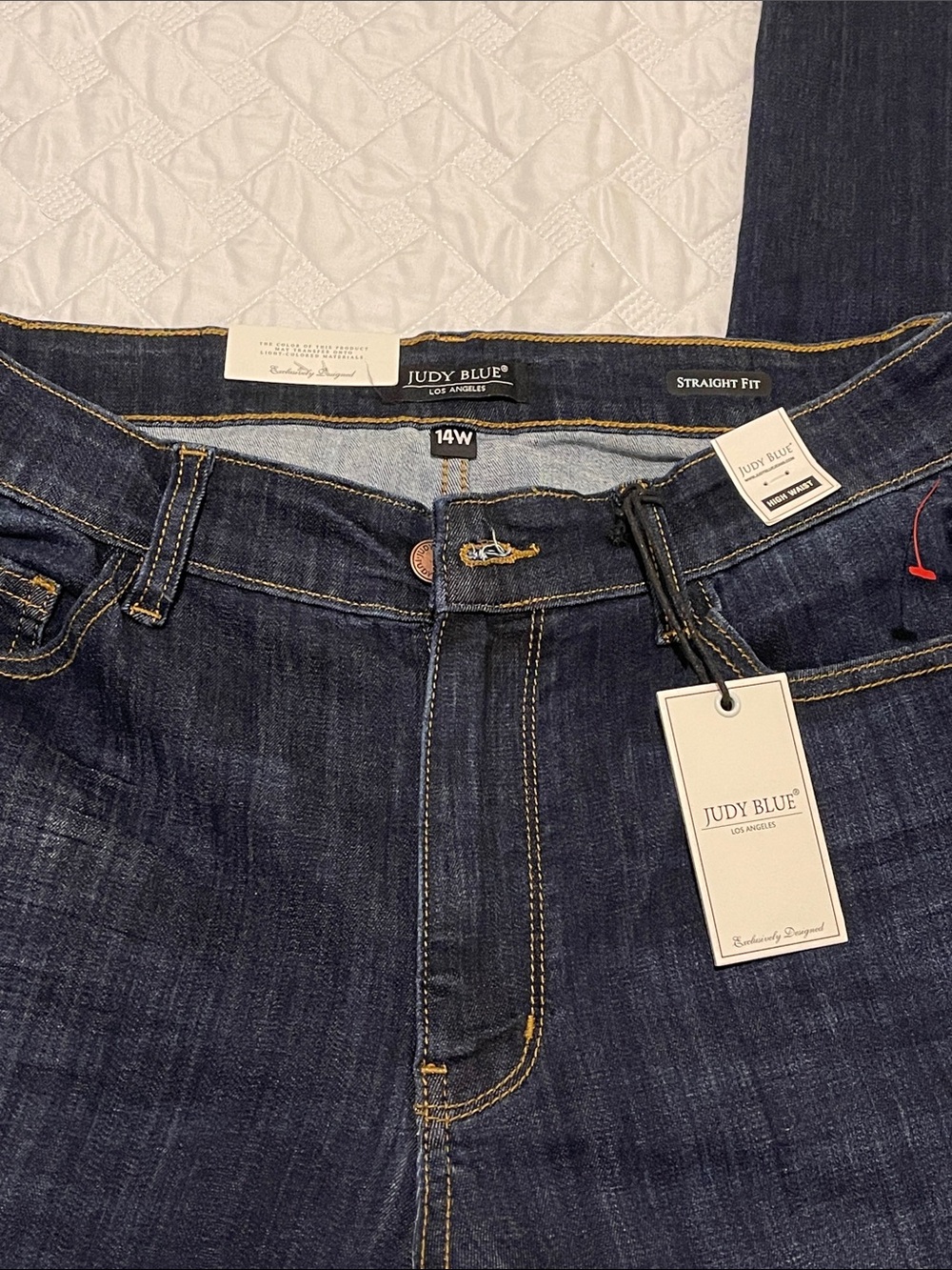 Judy blue Women's Dark Wash high waisted 14W Straight Leg Jeans -  Dark Blue